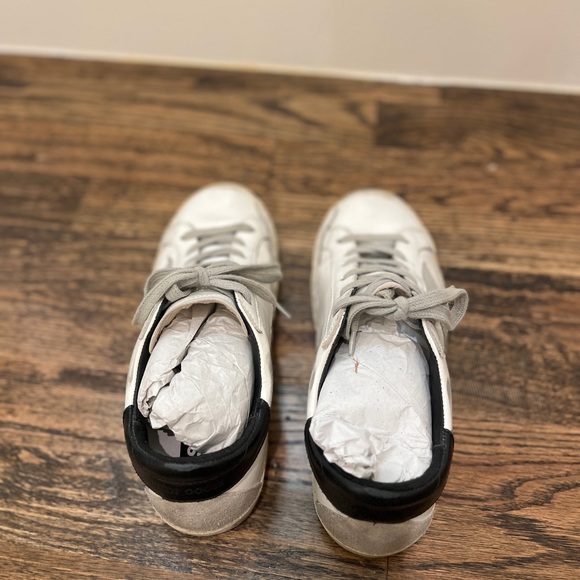 Golden Goose Superstar White Leather Sneakers Grey Star Black Back Size EUR 36 - Picture 11 of 16